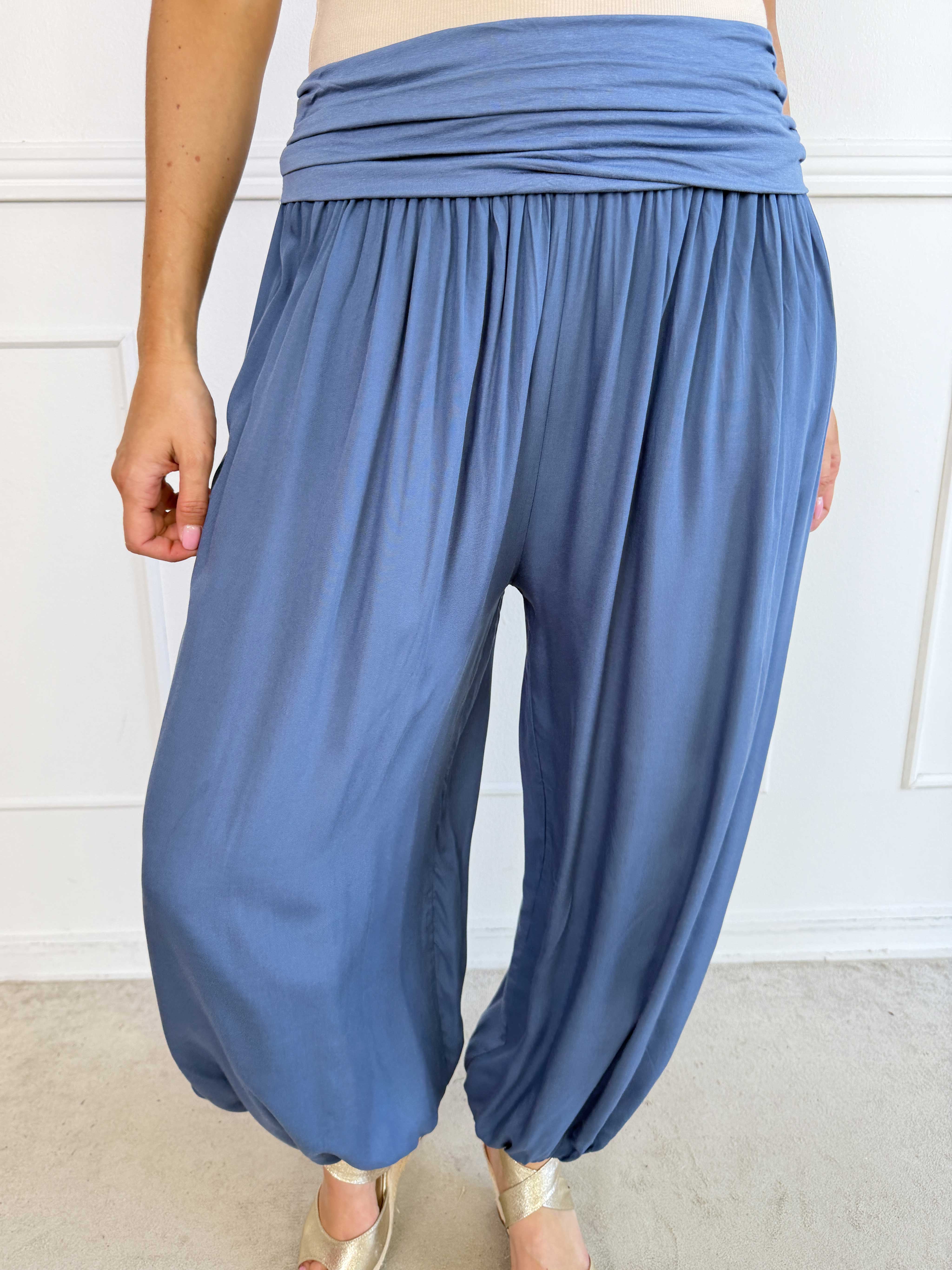 Lava – Plus size haremsbyxor i viskos med resår i midjan
